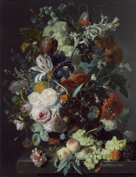 Naturaleza muerta con flores y frutas 2 Jan van Huysum Pinturas al óleo